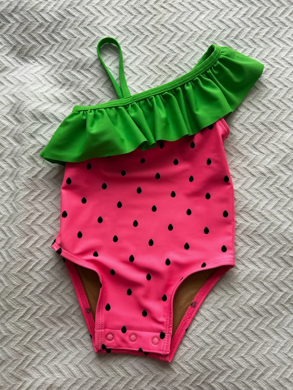 Old Navy Watermelon Ruffle One Piece Bathing Suit Baby Size 3-6 Months